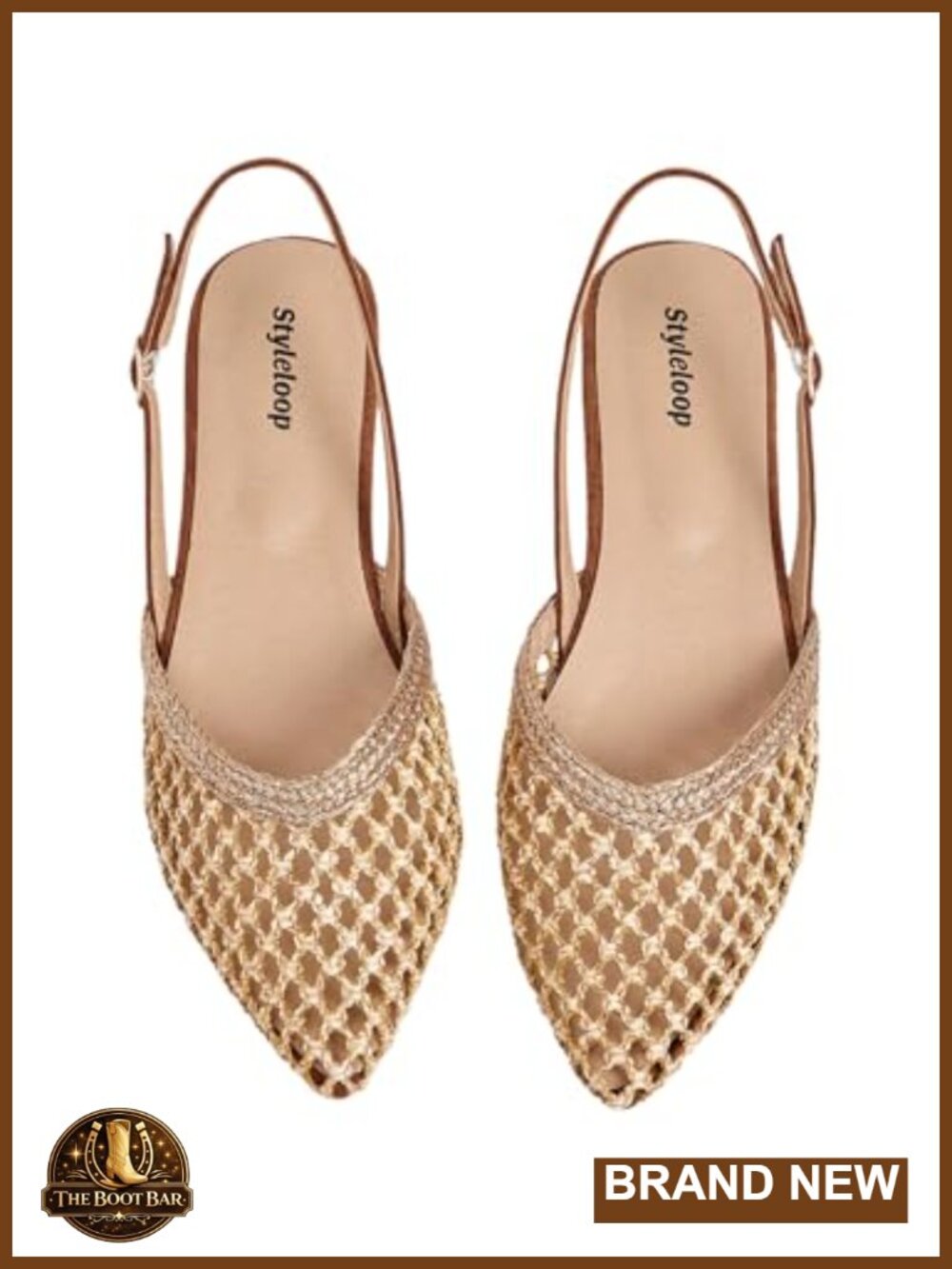 Women's Raffia Woven Slingback Flats Pointed Toe Low Heel Wedding Party